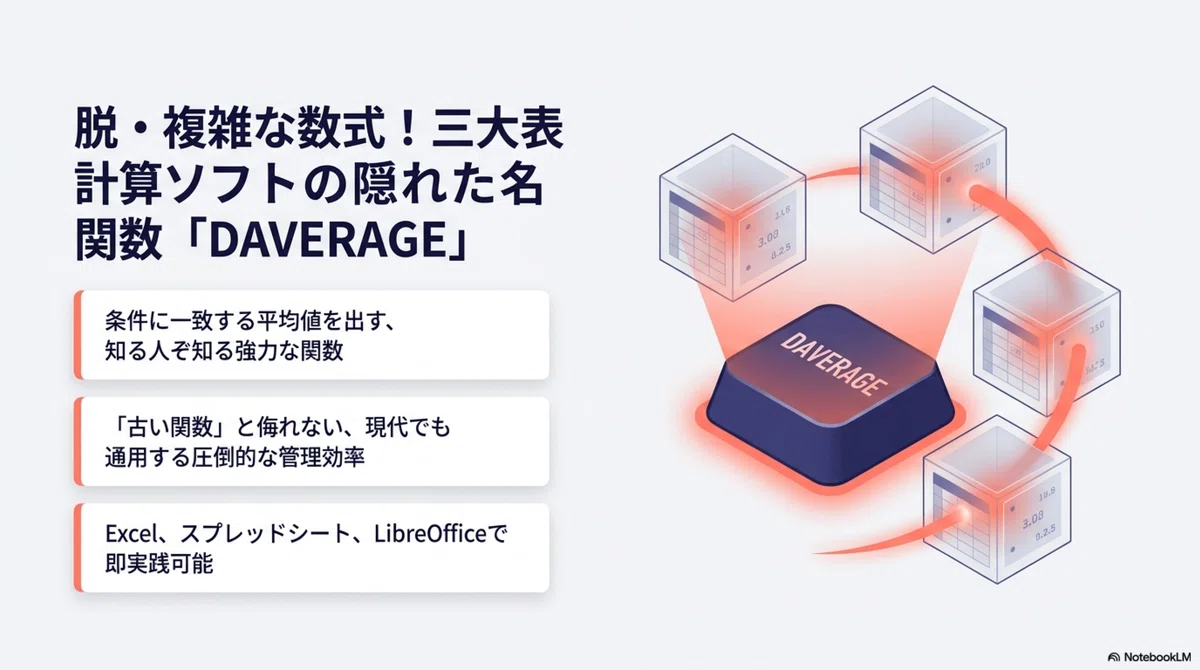 Daverage Data 【全5回連載:データベース関数入門】第4回三大表計算ソフトの隠れた名関数「DAVERAGE」を徹底解説|P.E.Jp