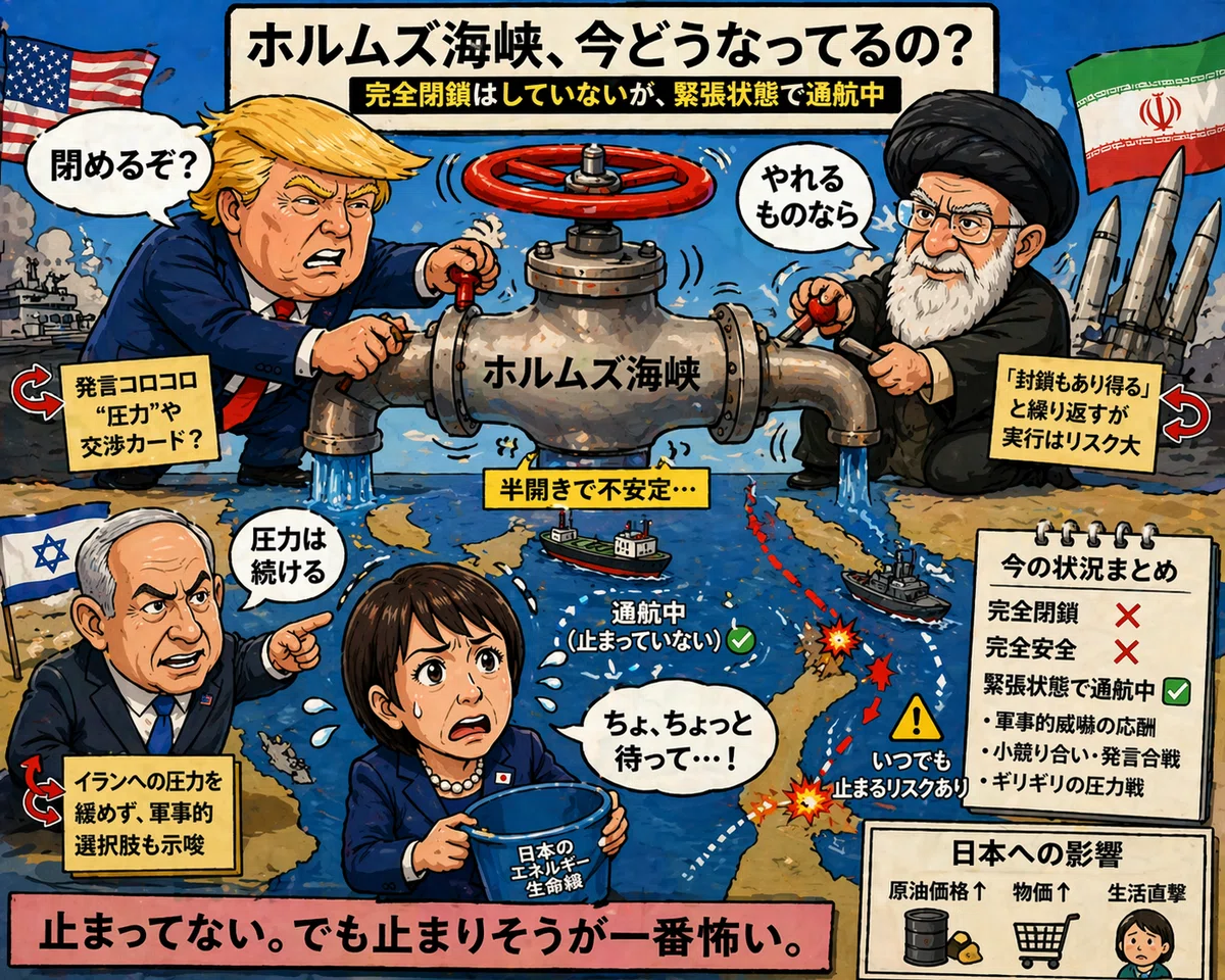 (一目で分かる風刺画)結局のところホルムズ海峡ってどうなってんの?|風刺画太郎