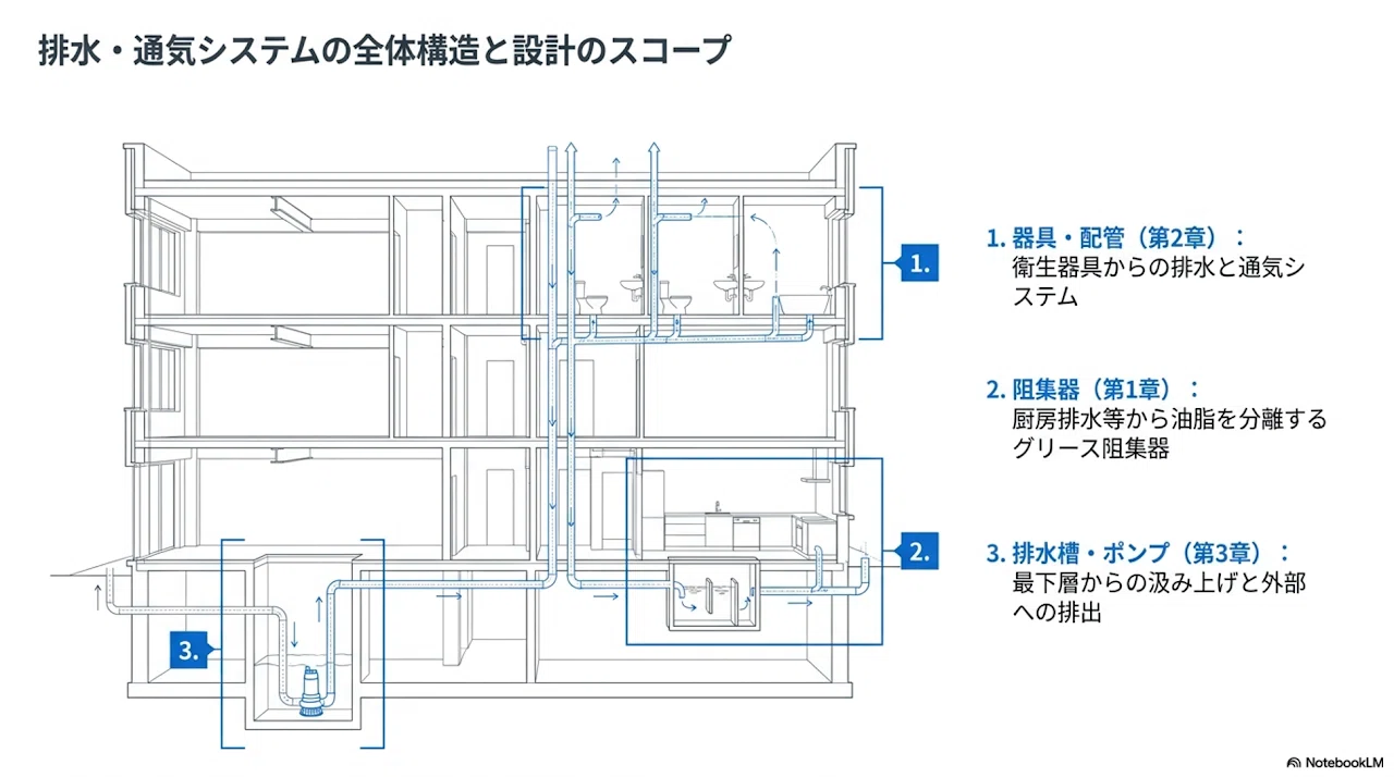 茶本準拠》建築設備設計における排水・通気システムの技術的詳解：算定
