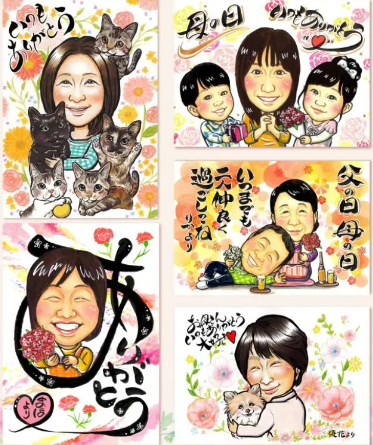 ニコさま専用【手描き似顔絵】 可愛すぎるイラスト描いて頂きました🌸 ミセスJ上野店に勤務されてる