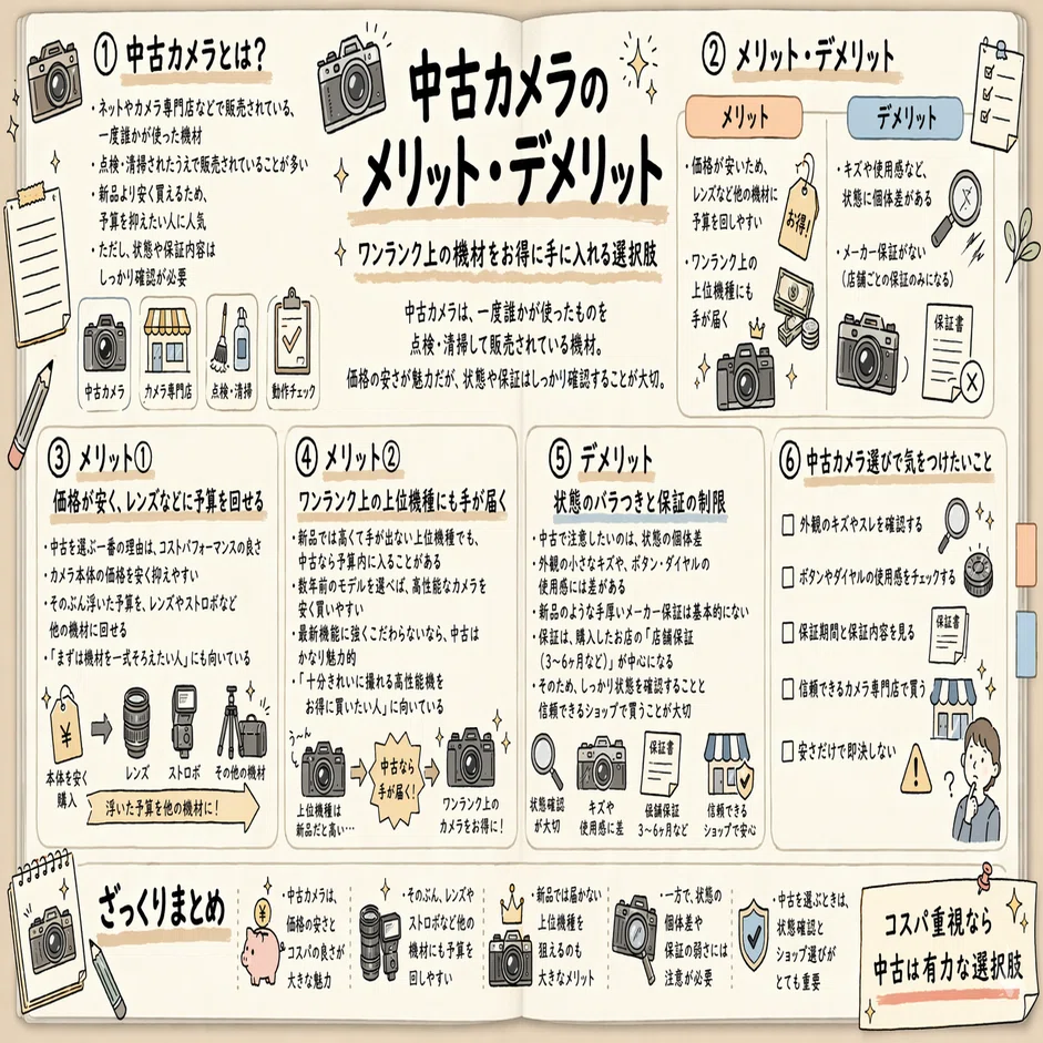 徹底解説】新品 vs 中古カメラどっちがいい？失敗しない選び方ガイド 