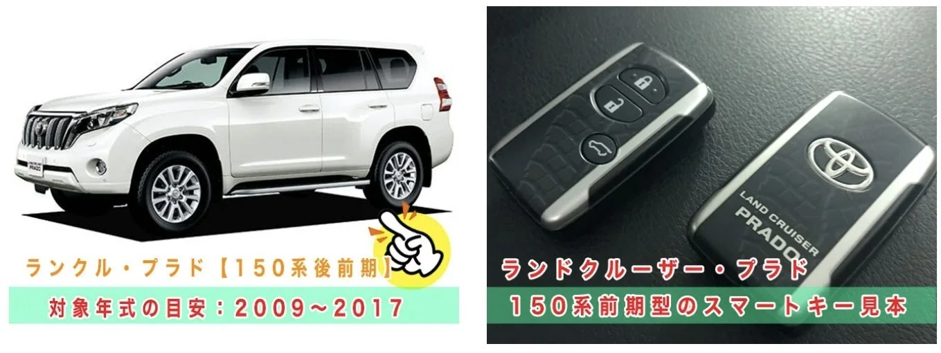 TRJ150ランクルプラド スマートキー271451-5300 4個セット ランドクルーザー・プラド「2009～2017年式（150系前期型）」スマート