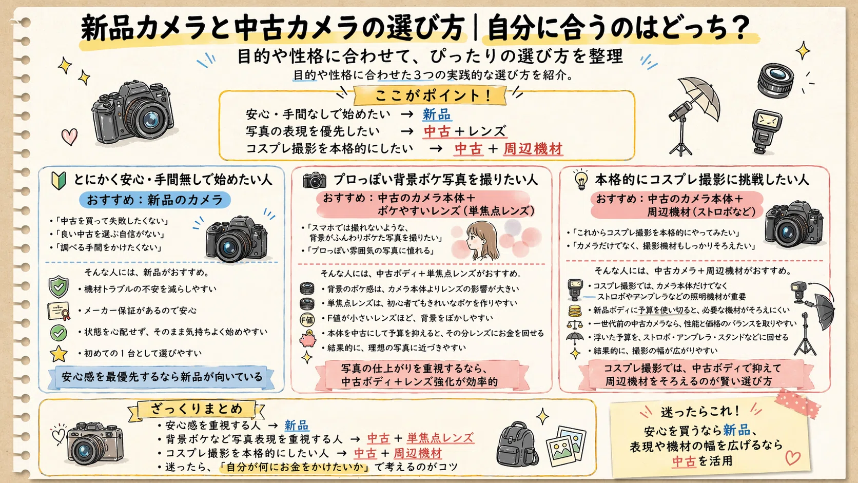 徹底解説】新品 vs 中古カメラどっちがいい？失敗しない選び方ガイド