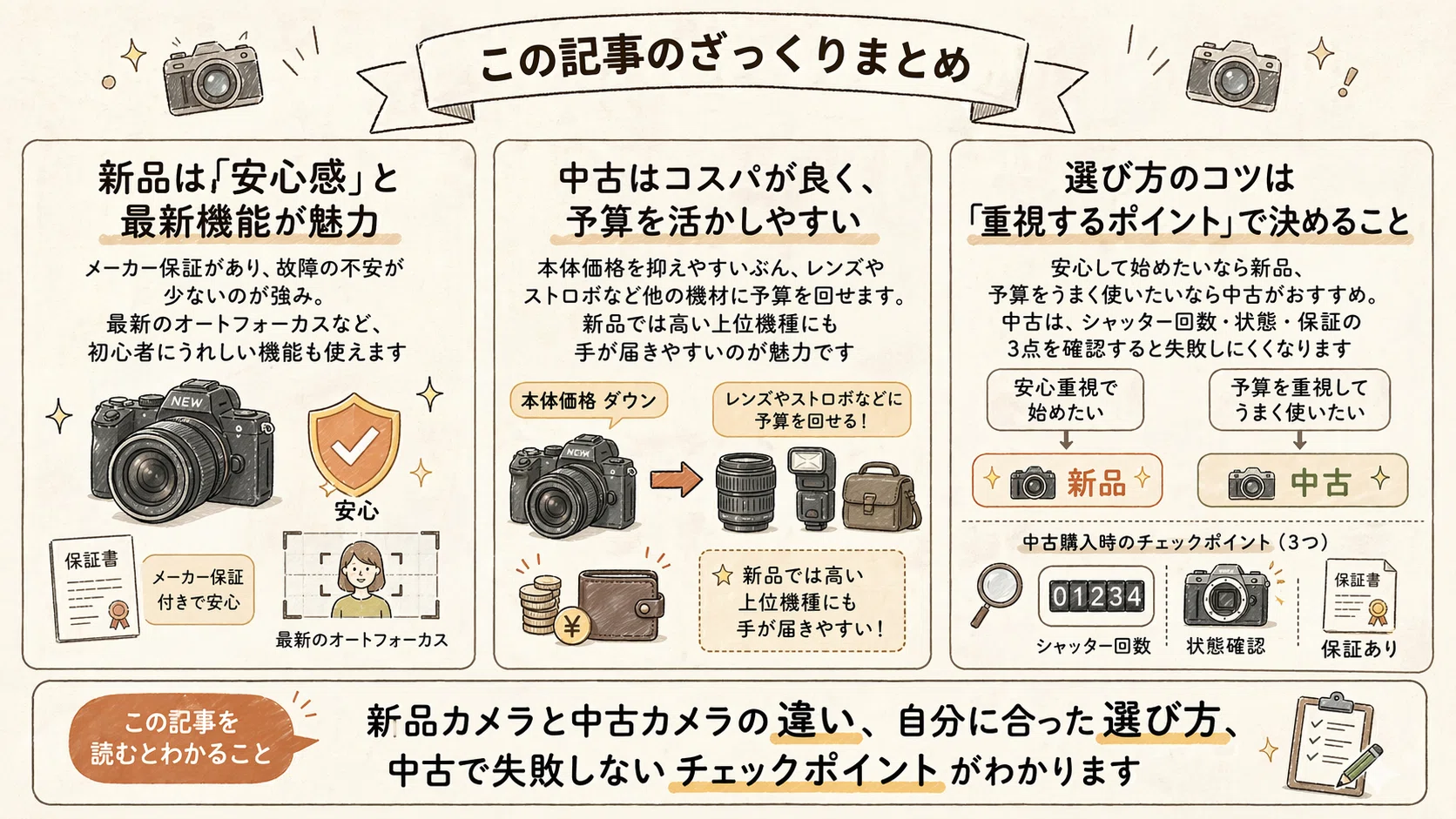 徹底解説】新品 vs 中古カメラどっちがいい？失敗しない選び方ガイド