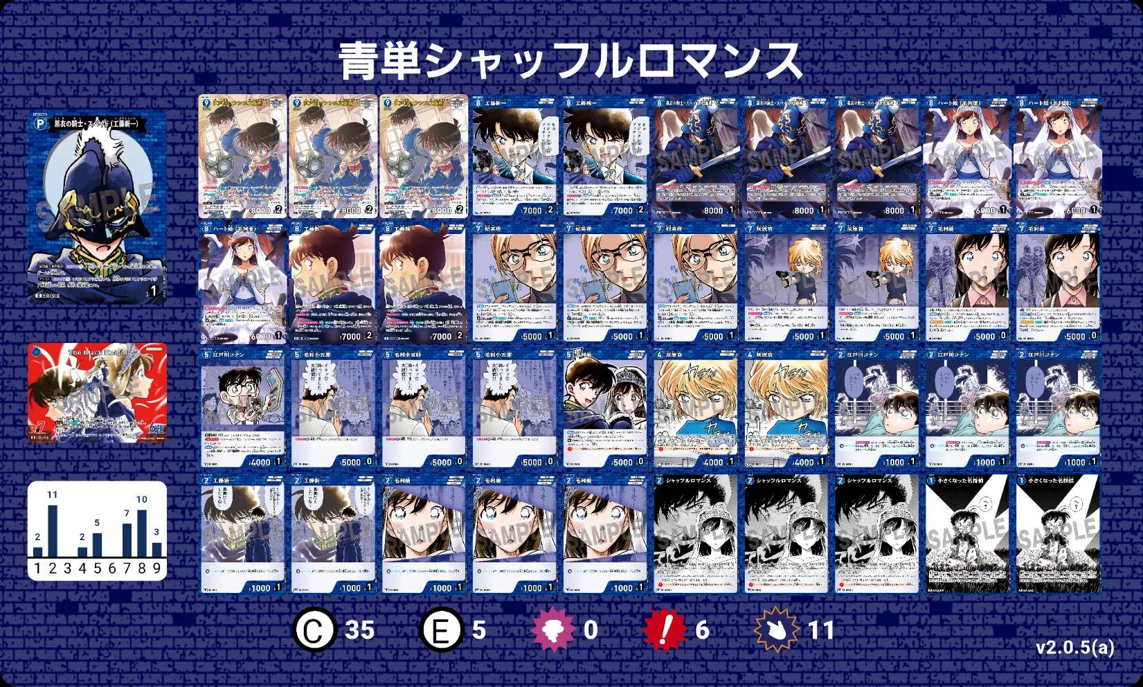 名探偵コナンカードゲームの第9弾環境におけるサンプルデッキレシピ