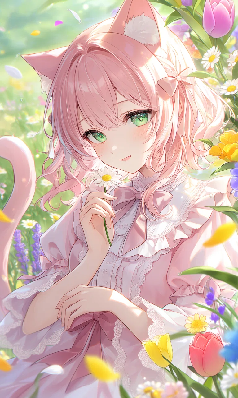 猫耳の女の子」をPixAIで作ってみた🌸【PixAI｜AIイラスト｜イラスト