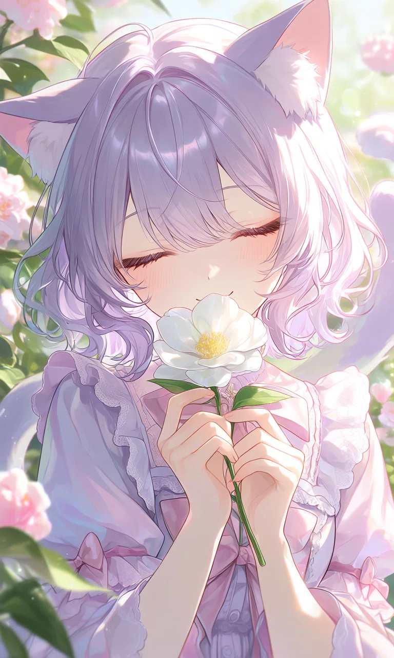 猫耳の女の子」をPixAIで作ってみた🌸【PixAI｜AIイラスト｜イラスト