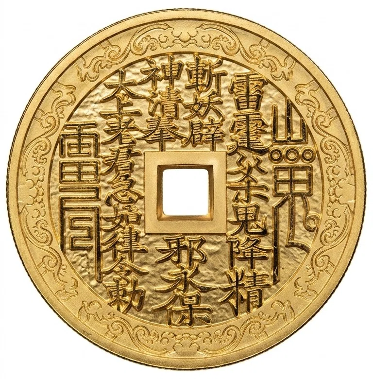 黄金の龍が舞う道教の世界。驚異の造形美を誇る中国『哪吒掃龍』メダル 