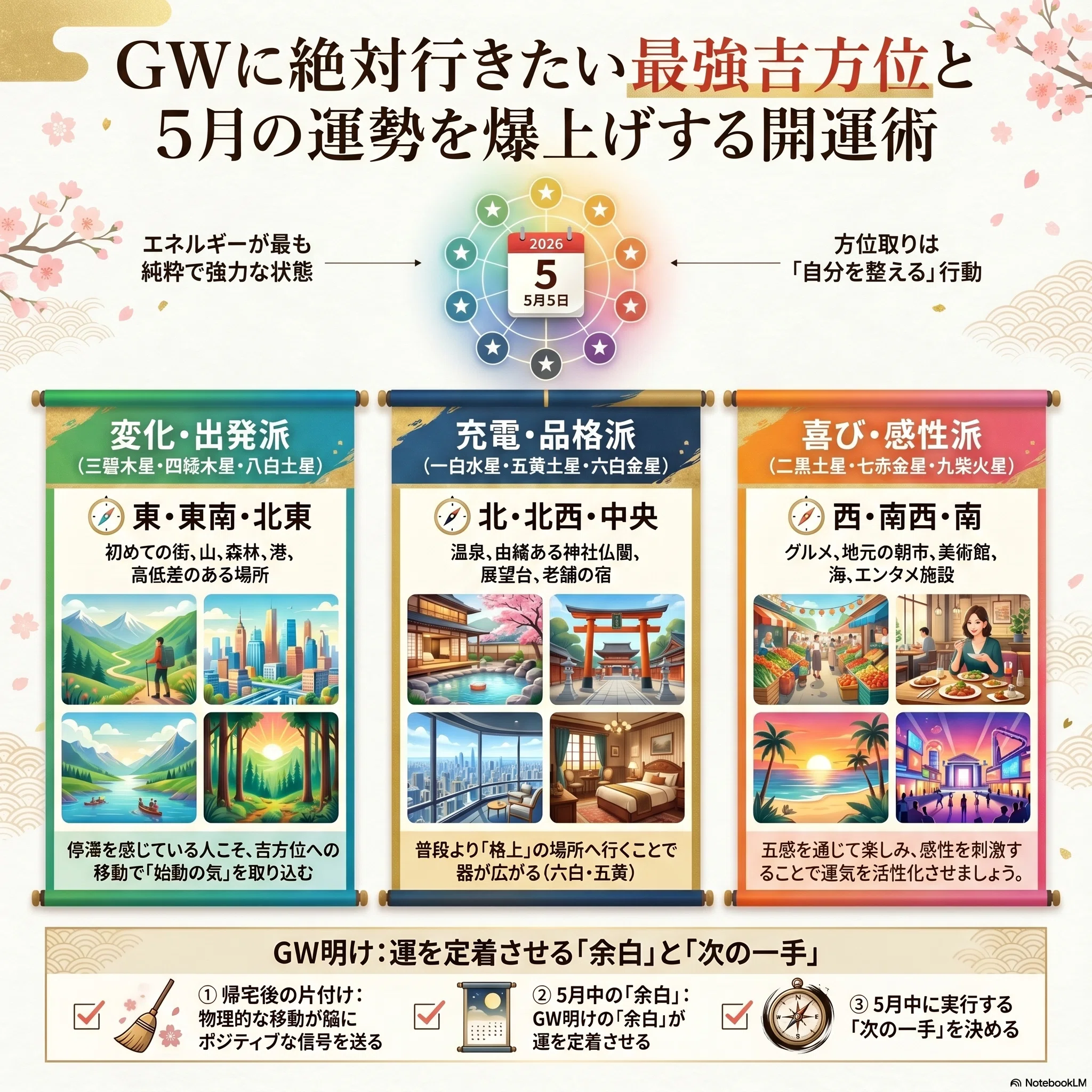 GWに絶対行きたい最強吉方位と5月の運勢を爆上げする開運術｜井上 こうき