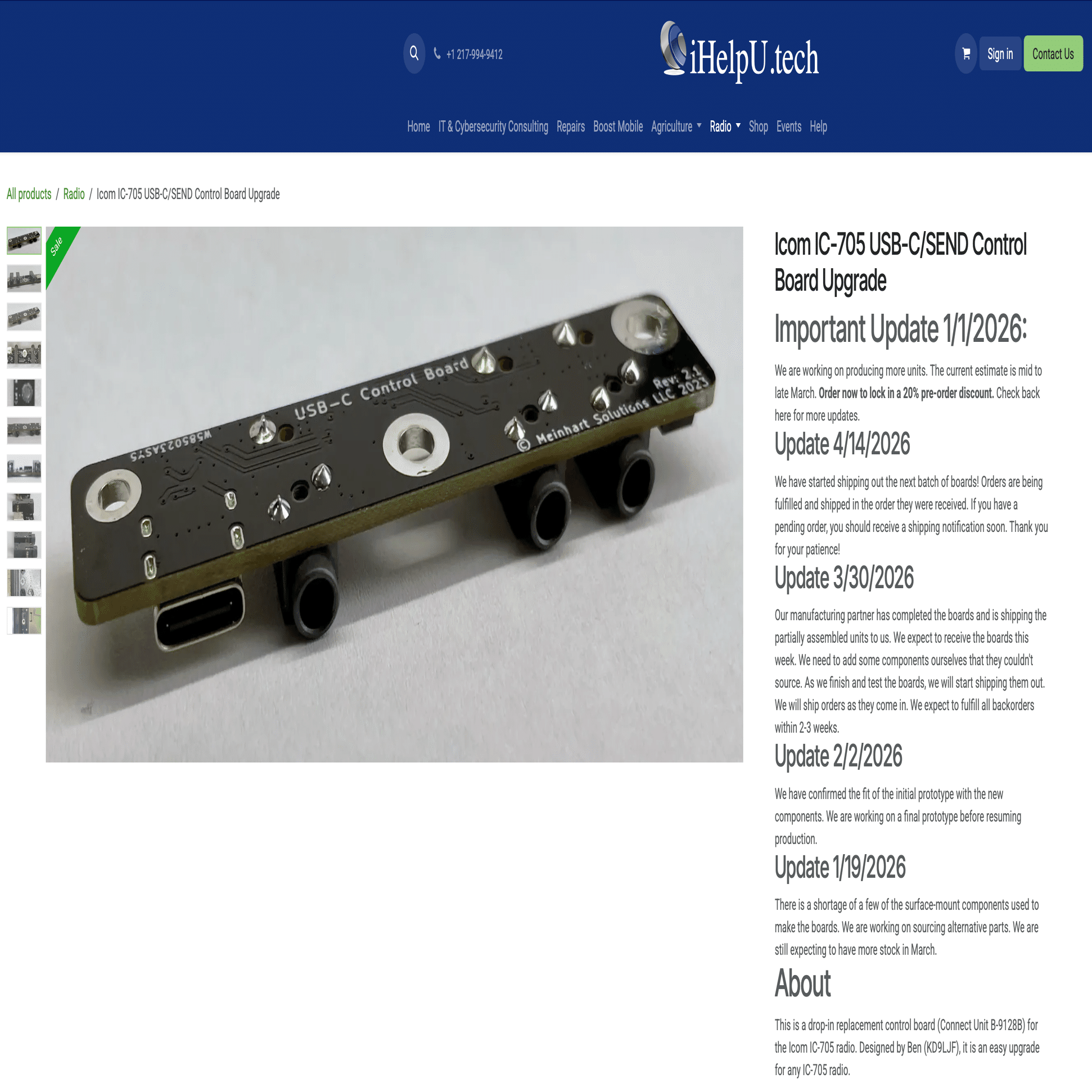 iCOM IC-705 の弱点 USB micro-B端子故障でUSB Type-Cへ基板ごと交換