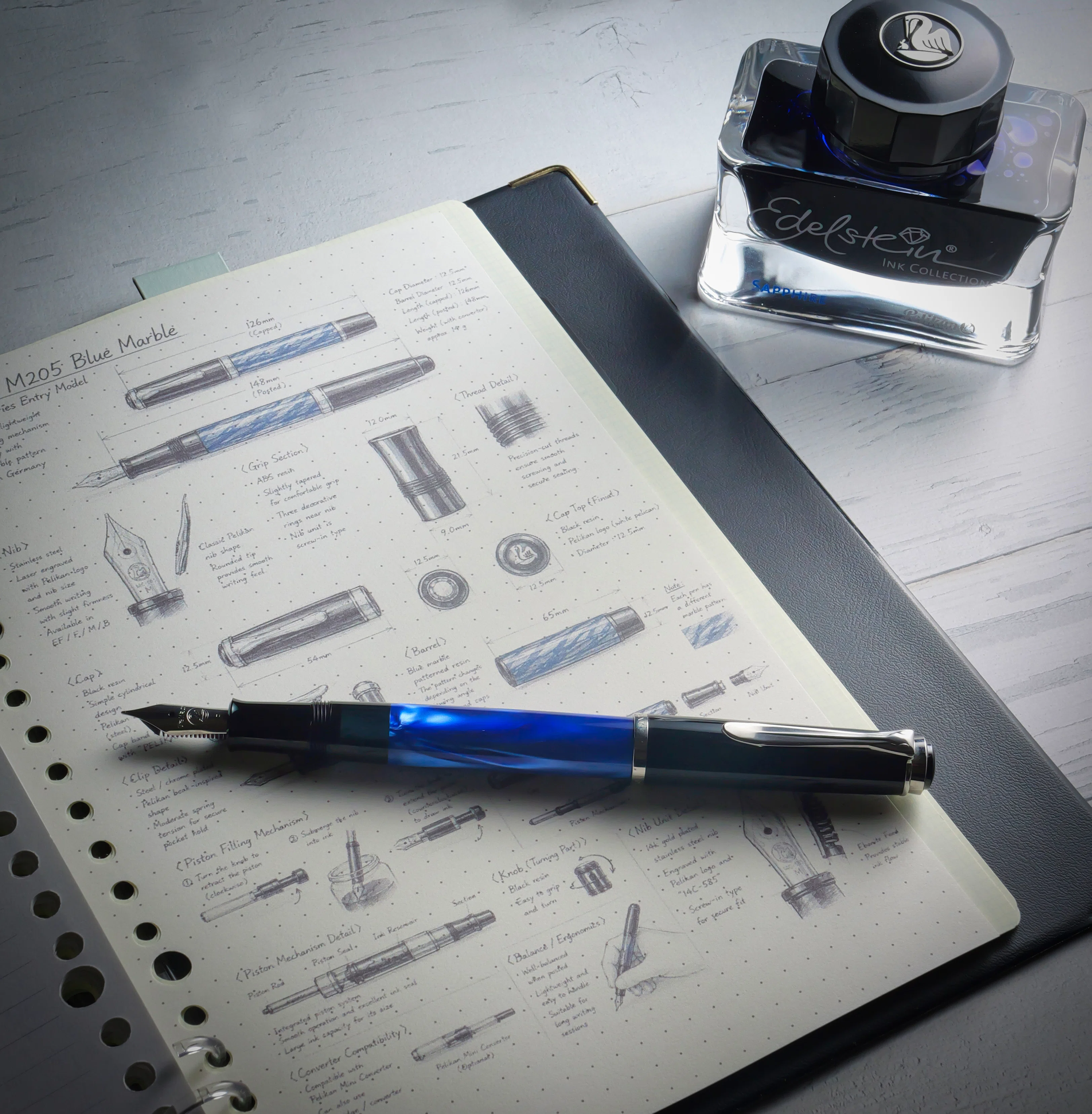 美しさには抗えない - Pelikan Classic M205 Blue Marbled｜Hideo Takehara