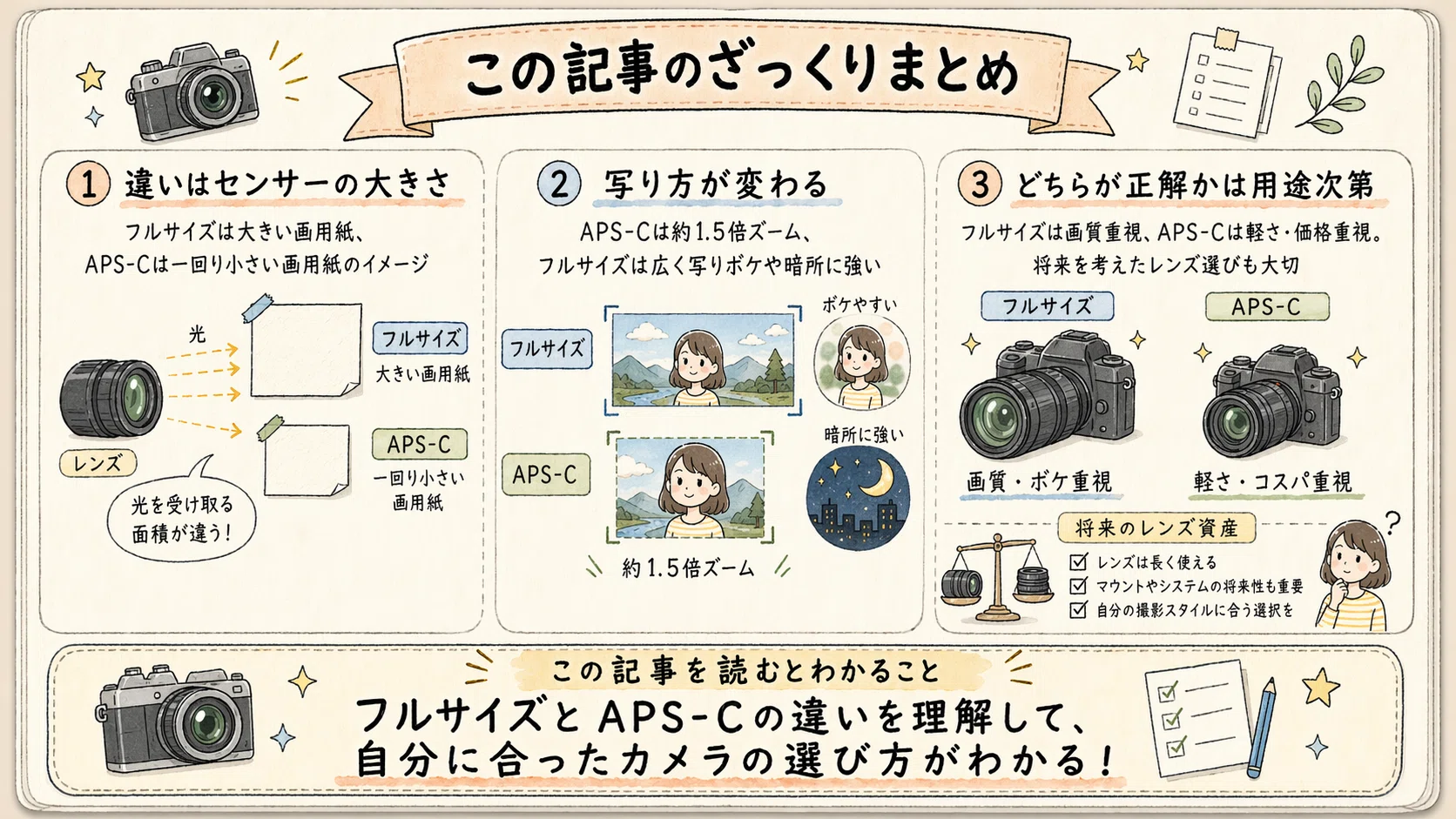 徹底比較】フルサイズとAPS-Cの違いとは？初心者向けの失敗しない
