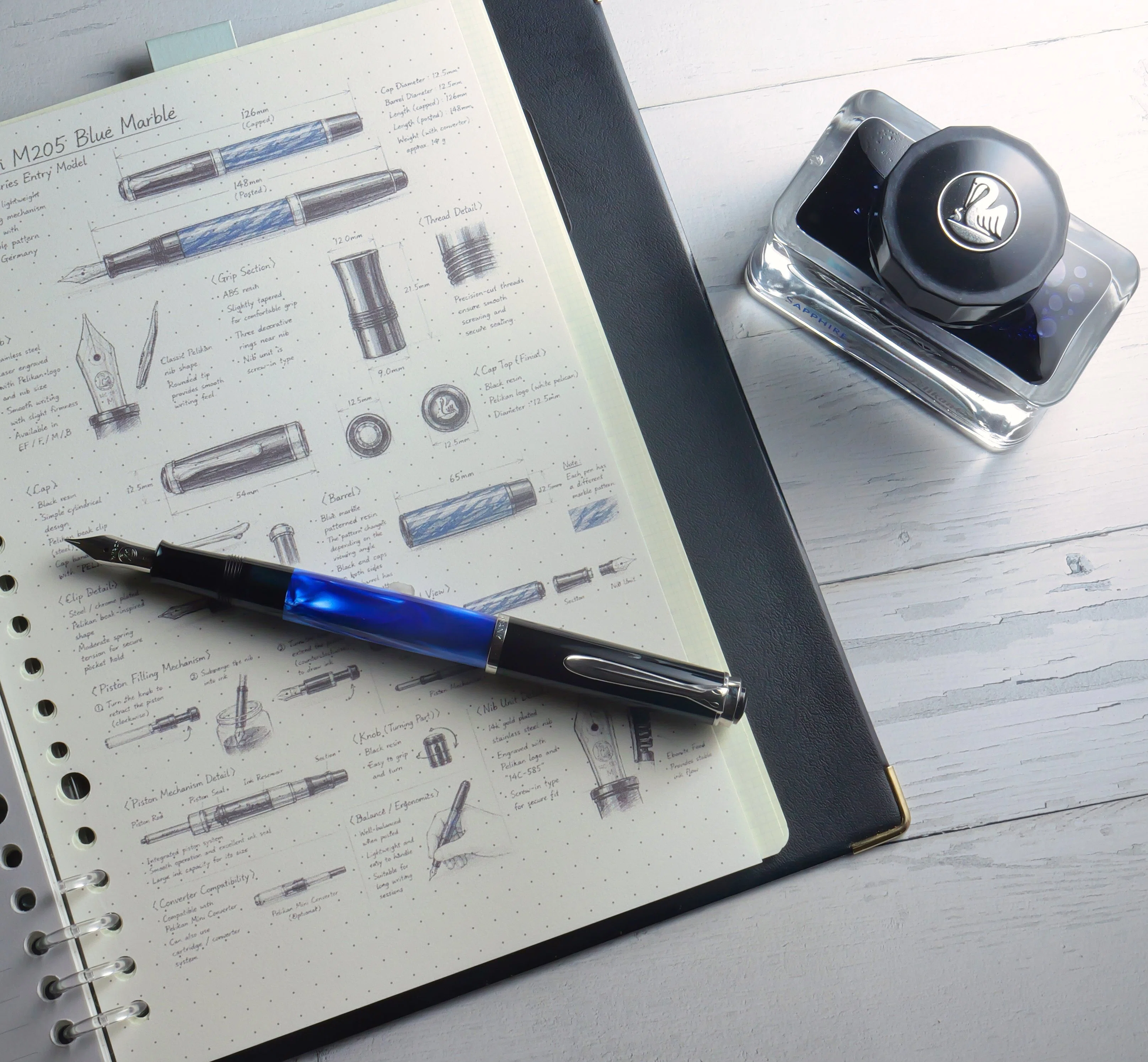 美しさには抗えない - Pelikan Classic M205 Blue Marbled｜Hideo Takehara