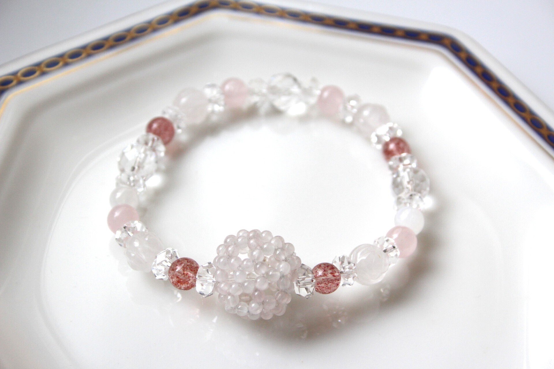 ローズクオーツ　フラーレン fullerene フラーレン ローズクォーツ8mm(marsa*original fulle