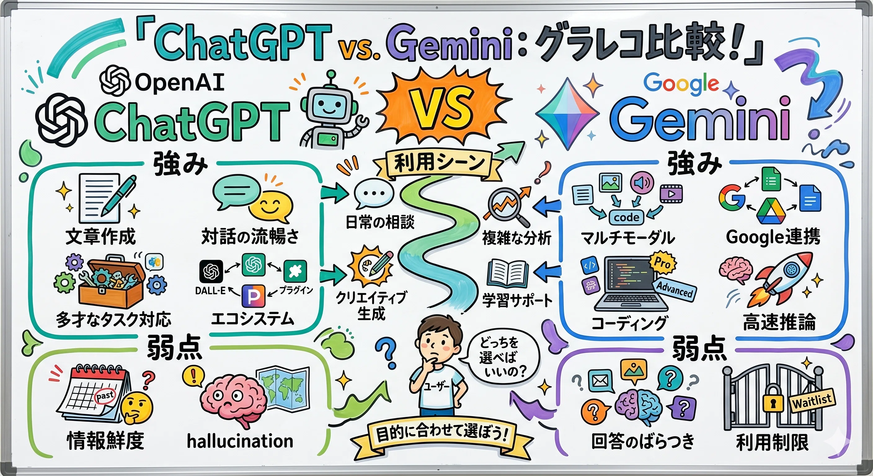 講義内容をAIでグラレコ化して比較｜ChatGPTとGeminiの違いを試して