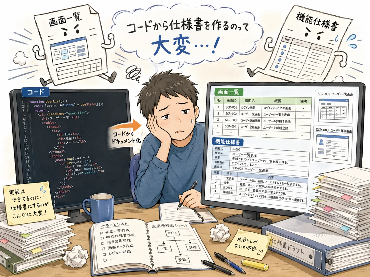 コード解析×生成AIエージェントで、仕様書作成を効率化する自動生成