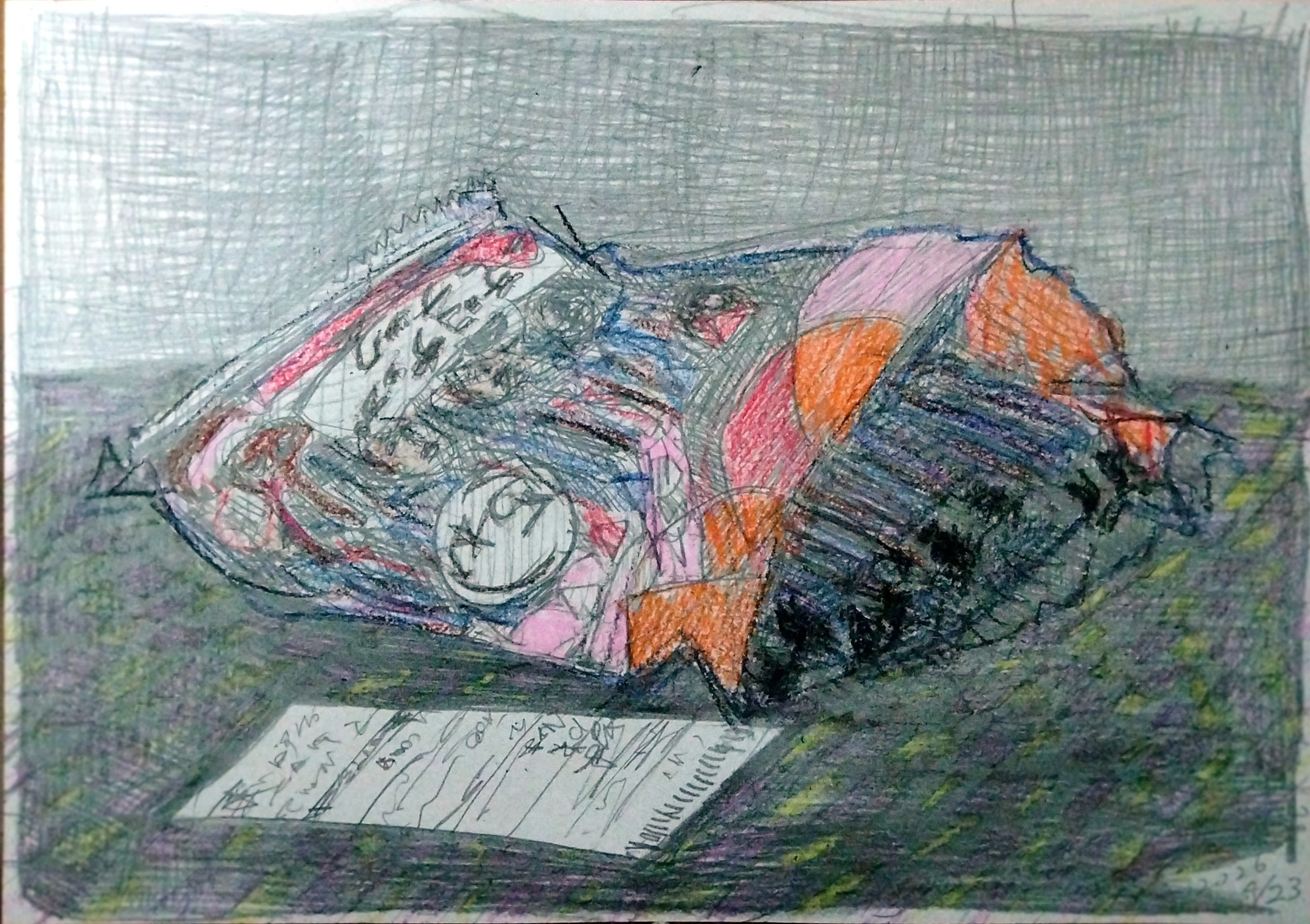 ふと描いた絵 風邪をひいて体調が悪い。せっかくなので体調の悪い時に描く絵について