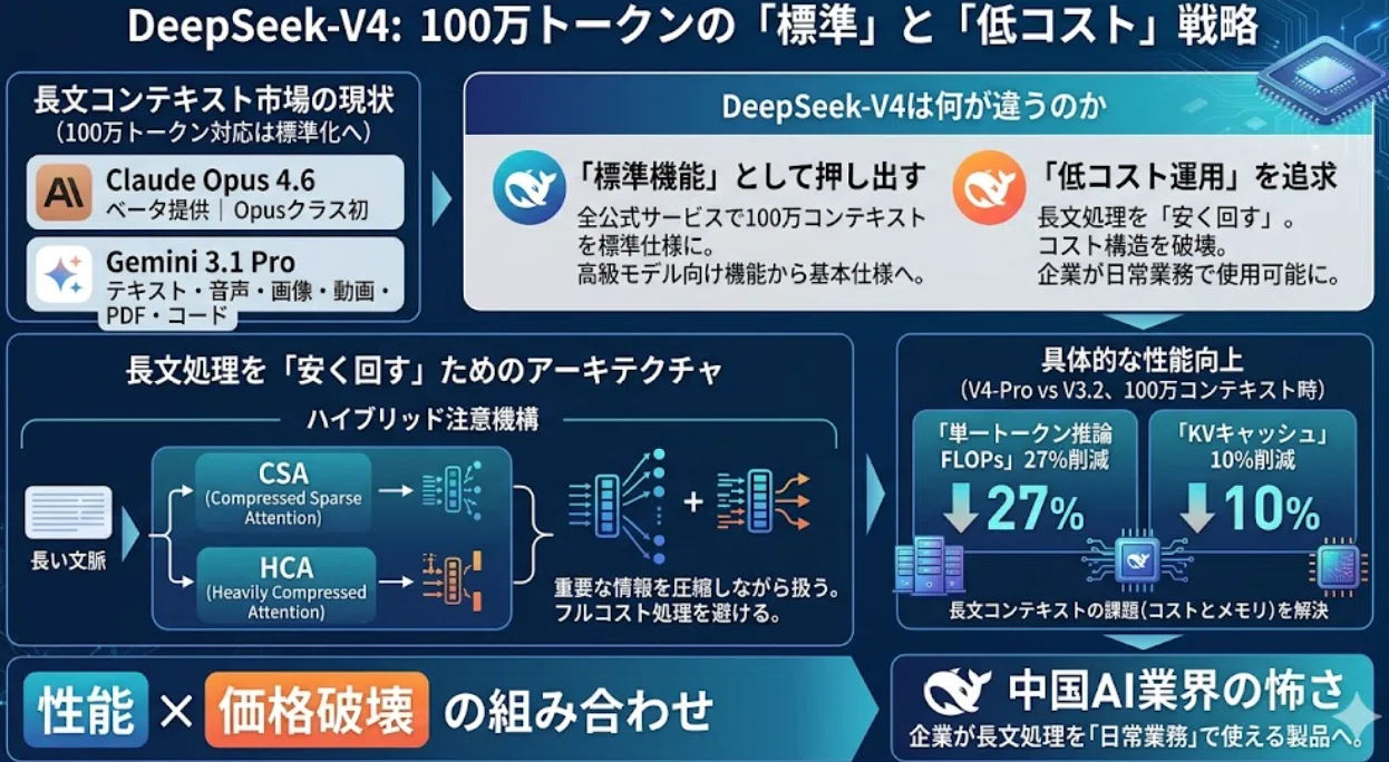 DeepSeek-V4の衝撃~100万コンテキストを“標準装備”にし、Agentの実行
