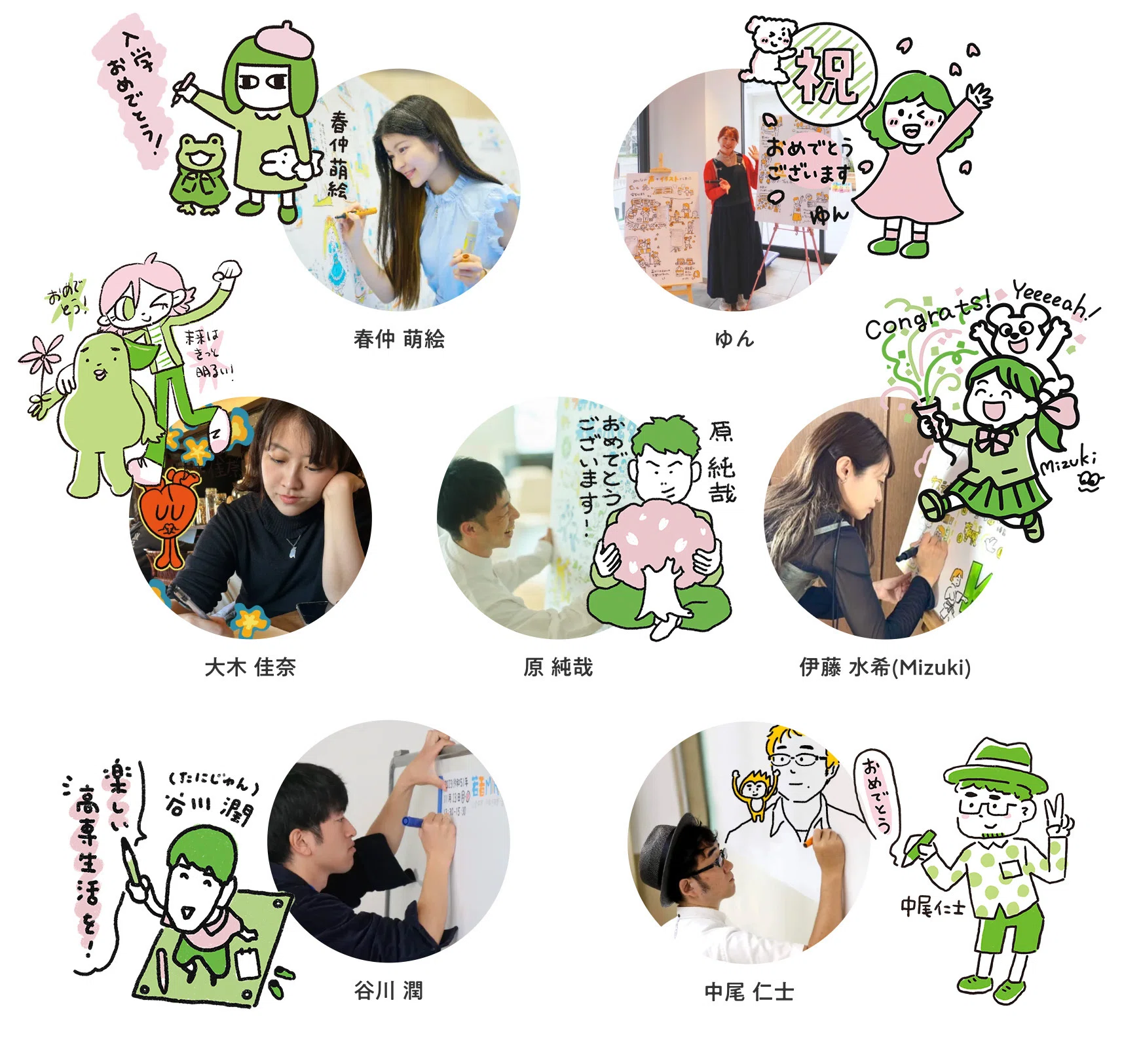 神山まるごと高専 入学式で4期生44名の初志表明をイラストに。描くこと
