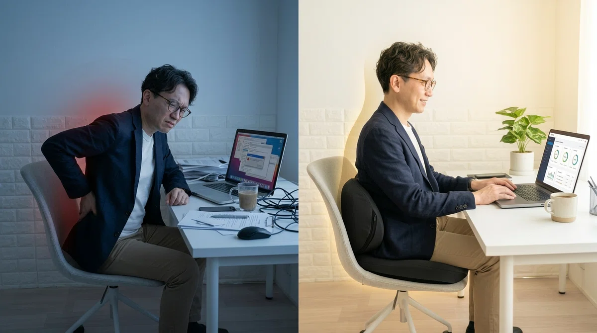 PC腰痛に！エクスジェル「ハグカンフィプレミアム」クッションレビュー