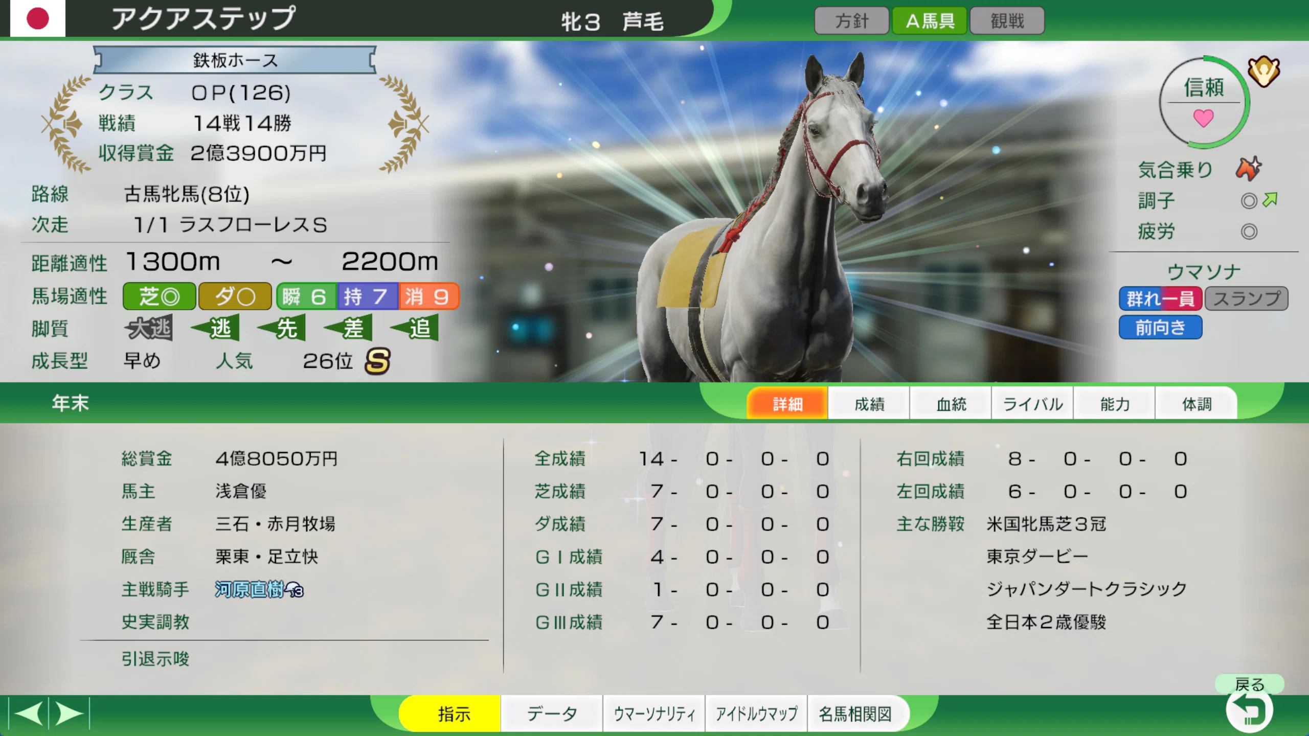 馬年　2026年　馬　 ダークブラウン　昭和時代 WP10 2026】1978年：歴史的系統誕生【ウイポ10 2026