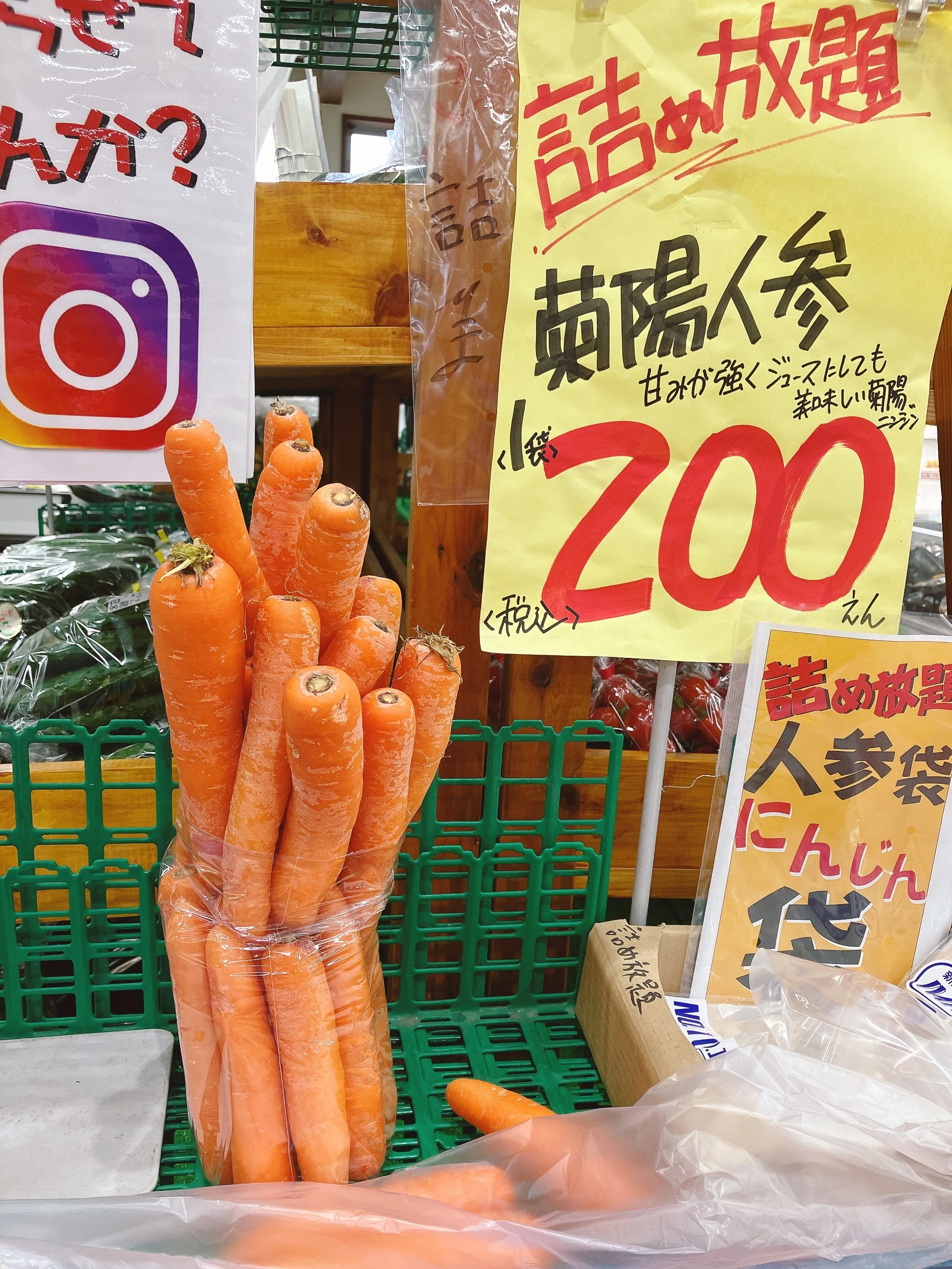 今回の旅行で一番印象に残っているのは、、→人参🥕詰め放題で36本で