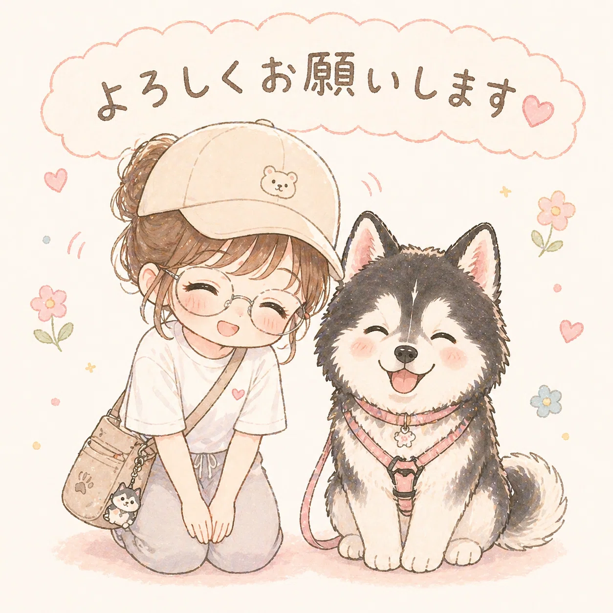 自己紹介とチャッピーとハスキーの毛色｜HAL｜ハスキーとAIイラスト