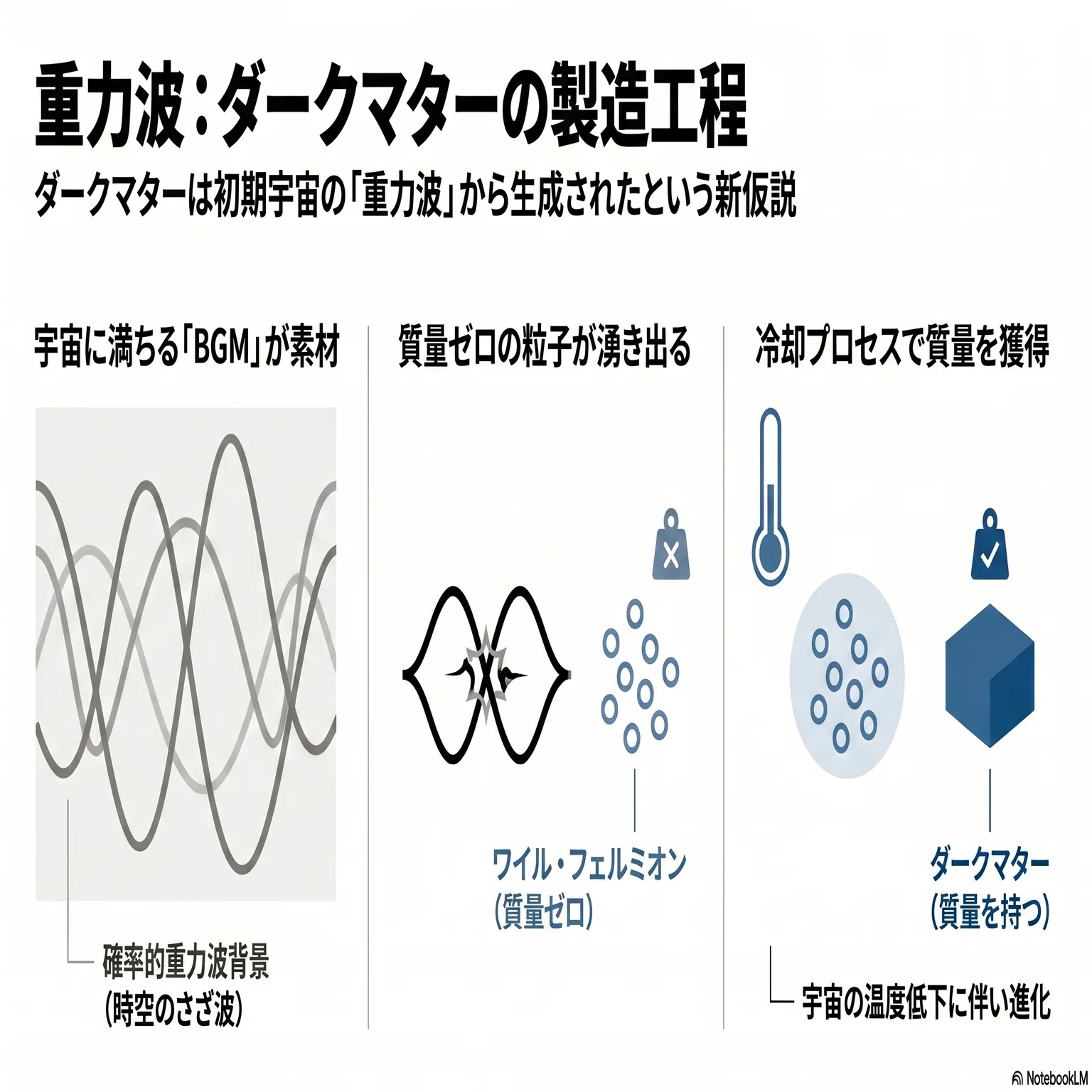 時空のさざ波がダークマターを生んだ？──ビッグバン直後の「無から有 