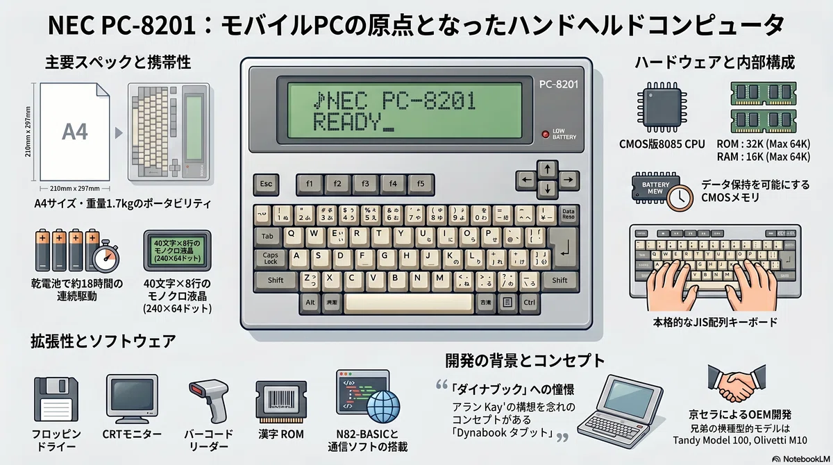 NEC ハンドヘルドコンピュータ PC-2001本体のみ 見た目はポケコン、肩書きはハンドヘルドコンピュータ「NEC PC-2001