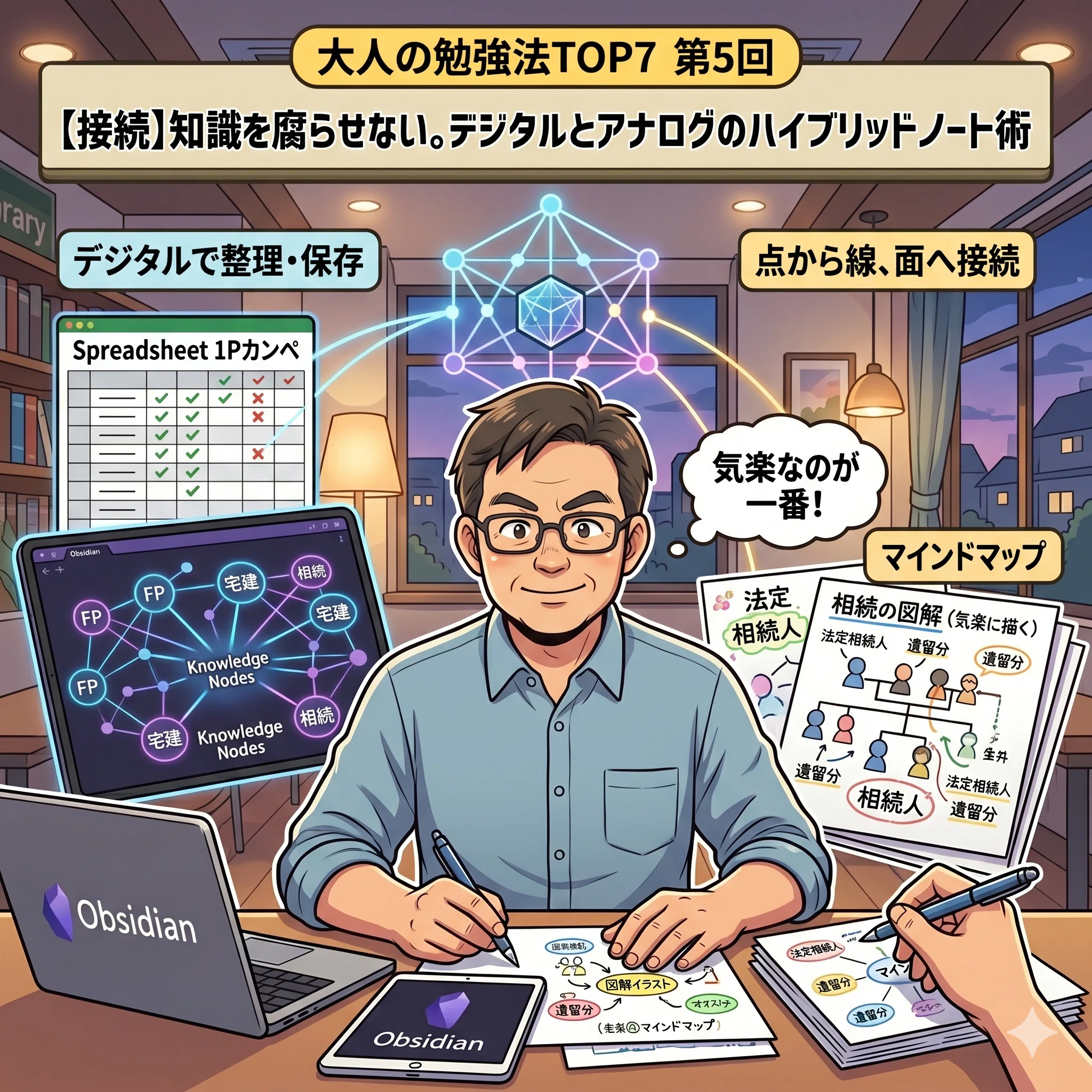大人の勉強法TOP7】第5回：【接続】知識を腐らせない。デジタルと