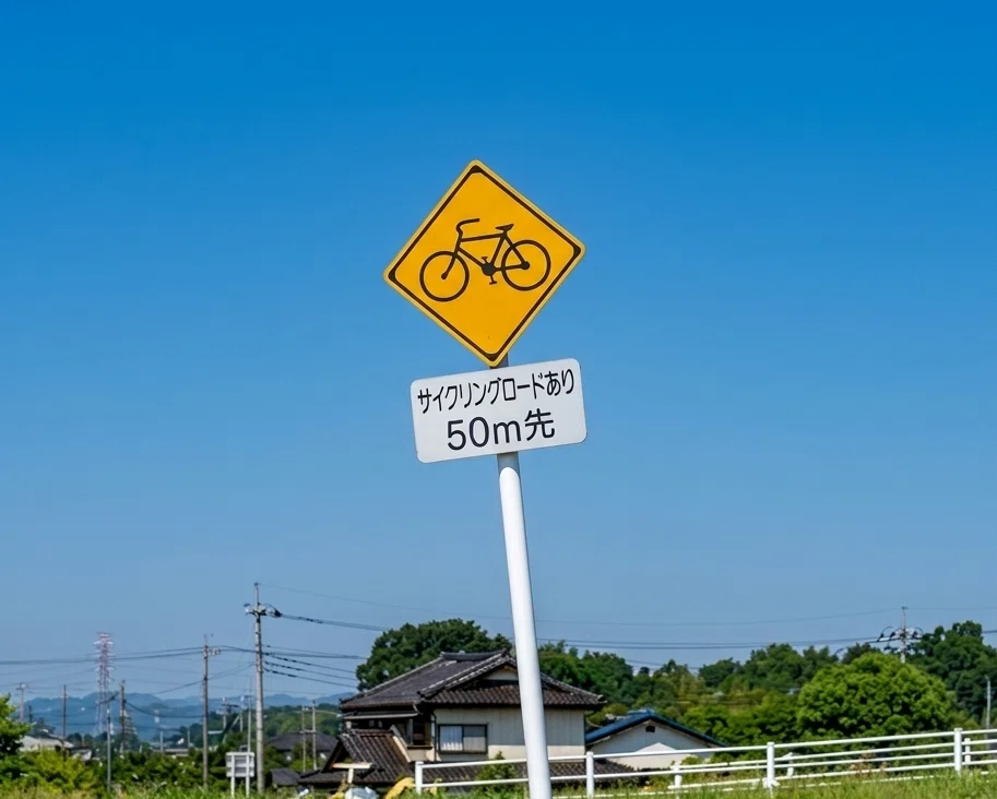 レアな法定外警戒標識「自転車横断注意」 (北海道、栃木)｜道路標識マニア