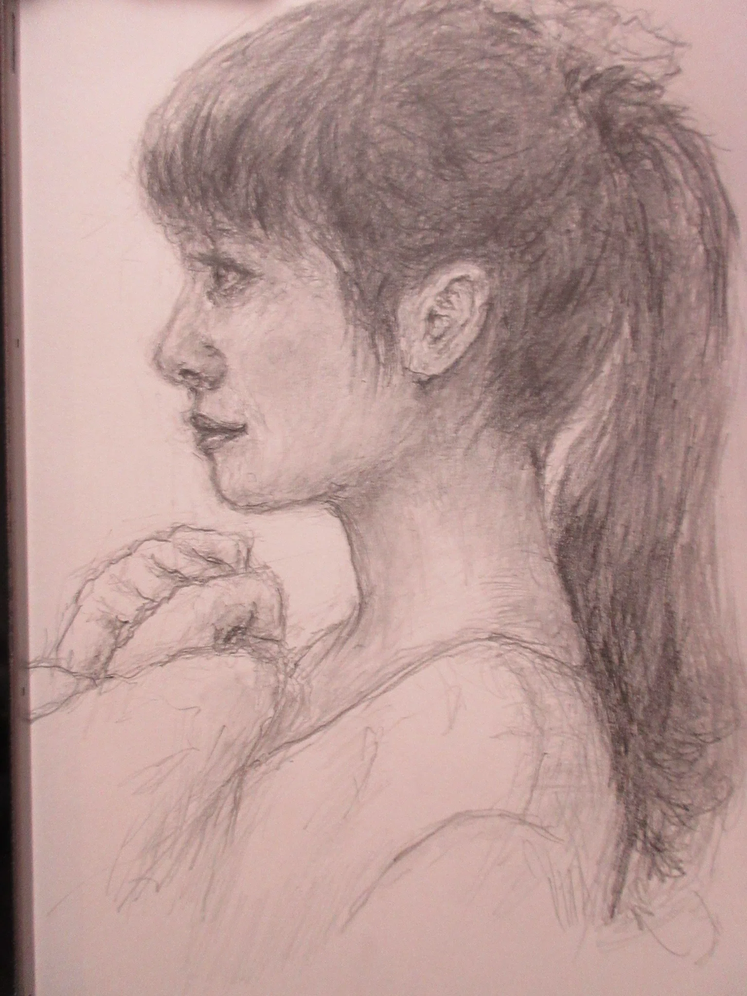 鉛筆画】ポニーテールの日｜Atelier Non