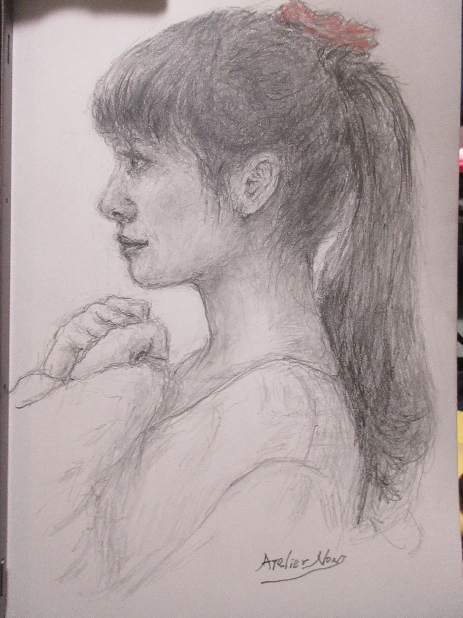 鉛筆画】ポニーテールの日｜Atelier Non