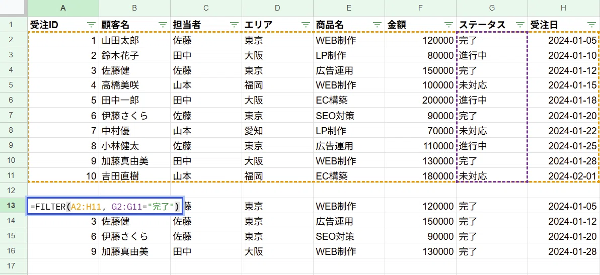 The Spreadsheet FILTER function is too convenient.｜松原 沙也加