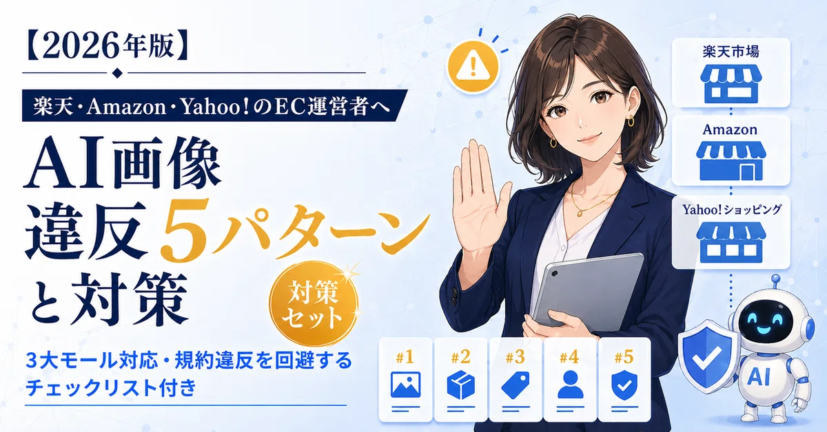 楽天・Amazon・Yahoo!のAI画像｜違反5パターンと対策【2026年版】｜AI