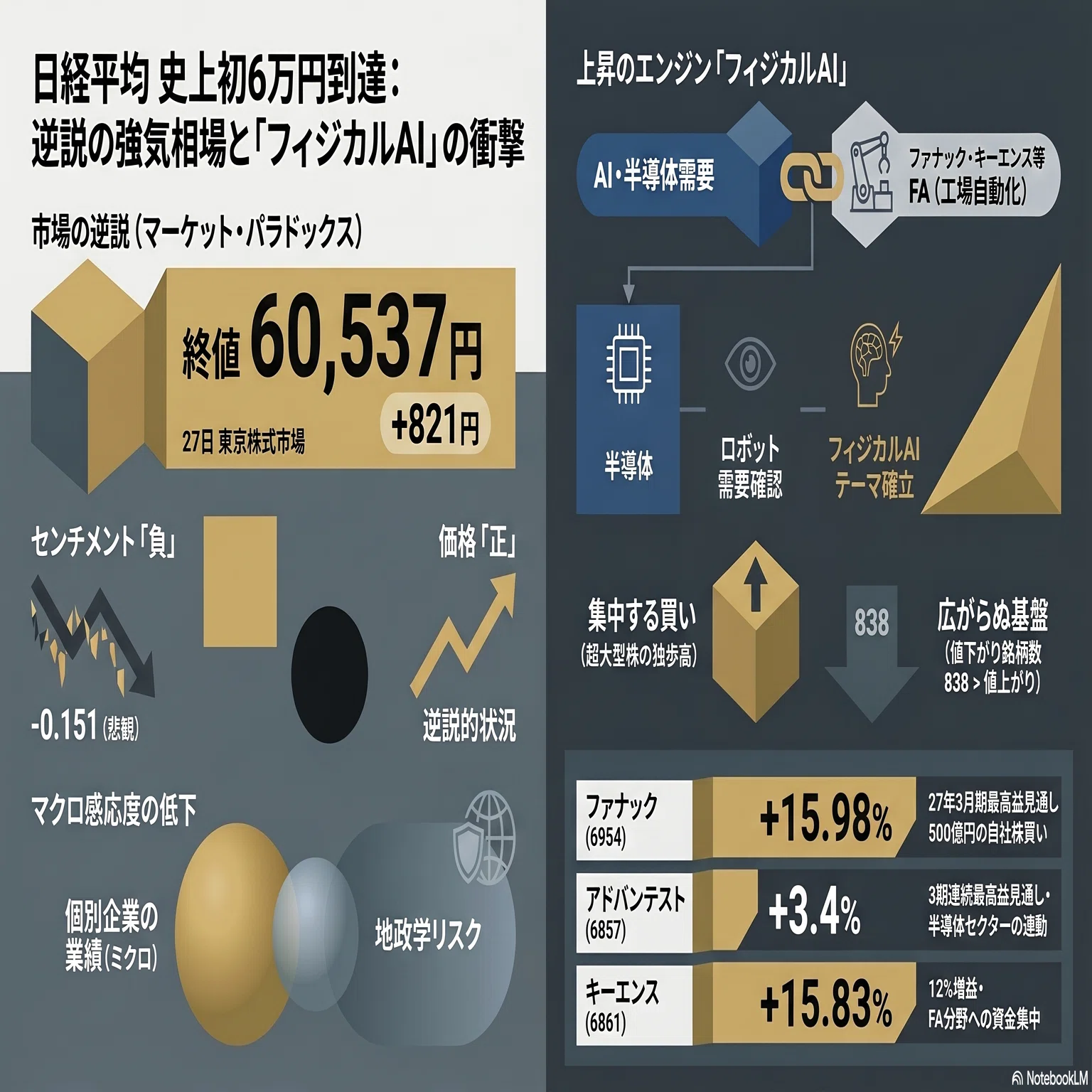 日本株式市場】VIX 19なのに日経が6万円台を初めて終値でつけた日—数字