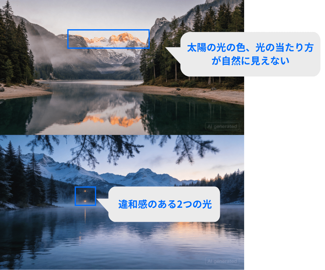違和感のある光がいくつか見られた