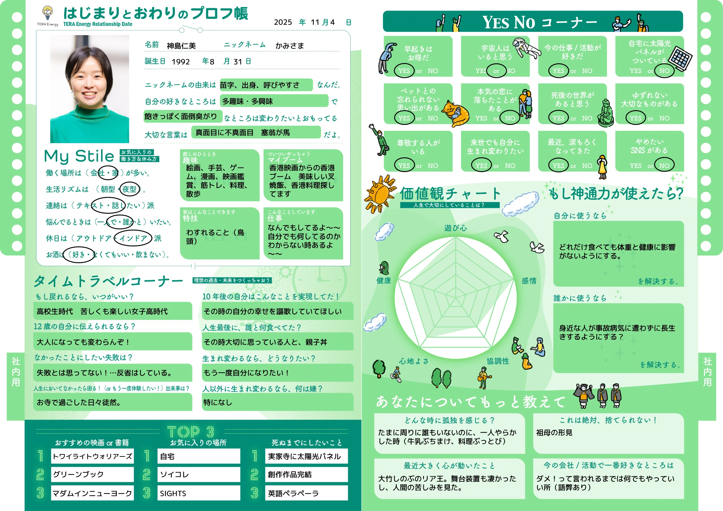 はじまりとおわりのプロフ帳「自分の意志でここに居ること」神島仁美