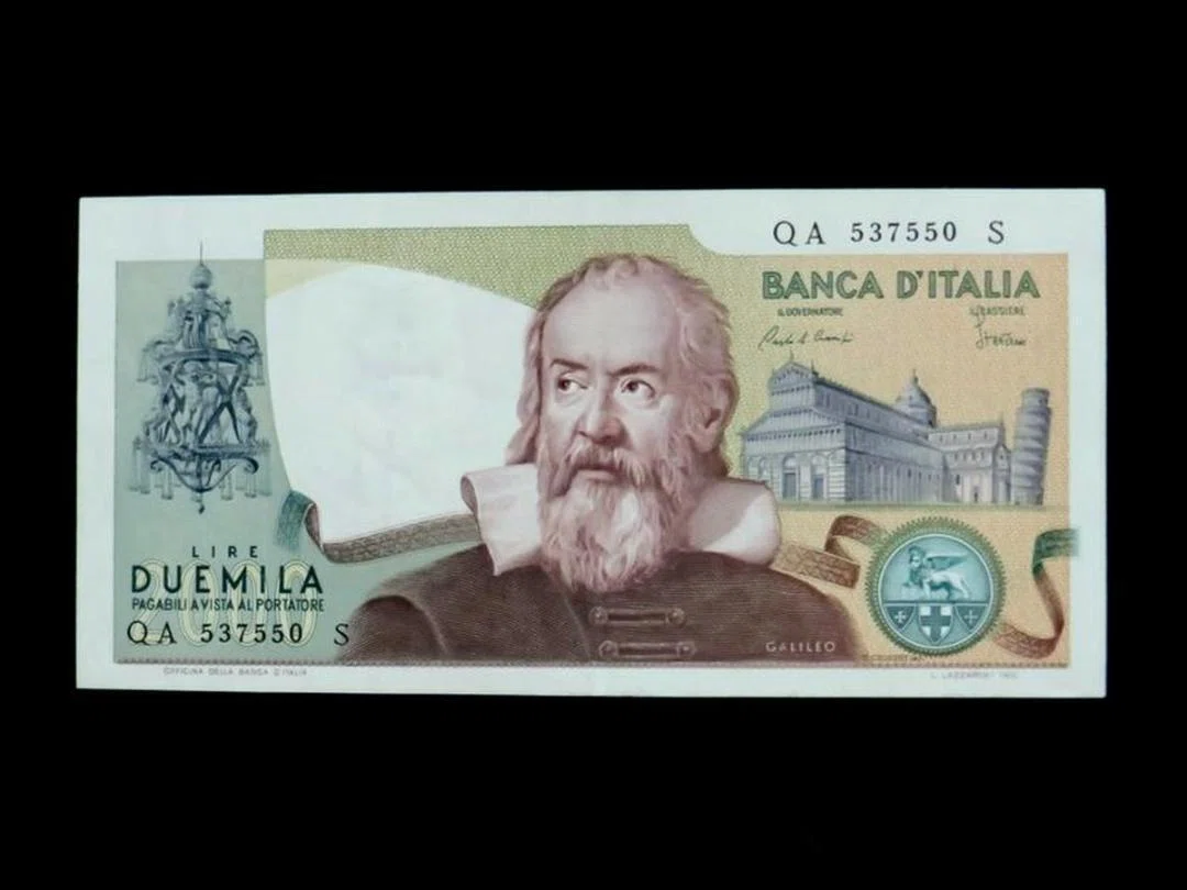 イタリア紙幣 1983年発行 2,000リラ ガリレオ・ガリレイ｜ねこのま