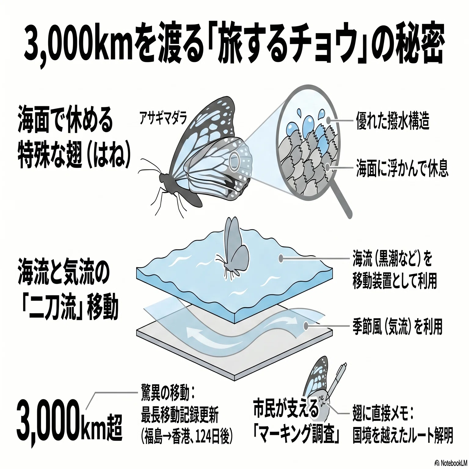 3,000kmを旅するチョウ「アサギマダラ」のルートはどう見えてきたか