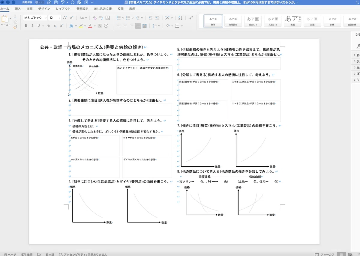 [Public/Politics and Economics Lesson Plan] Slope of Demand and Supply ...