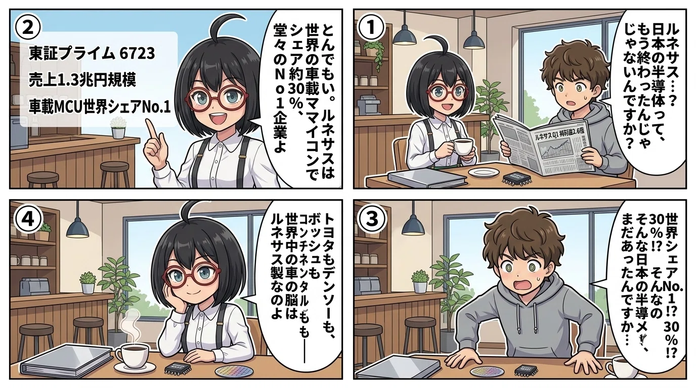 マンガで決算分析】純利益2.6倍——日本車載半導体の覇者「ルネサス」が