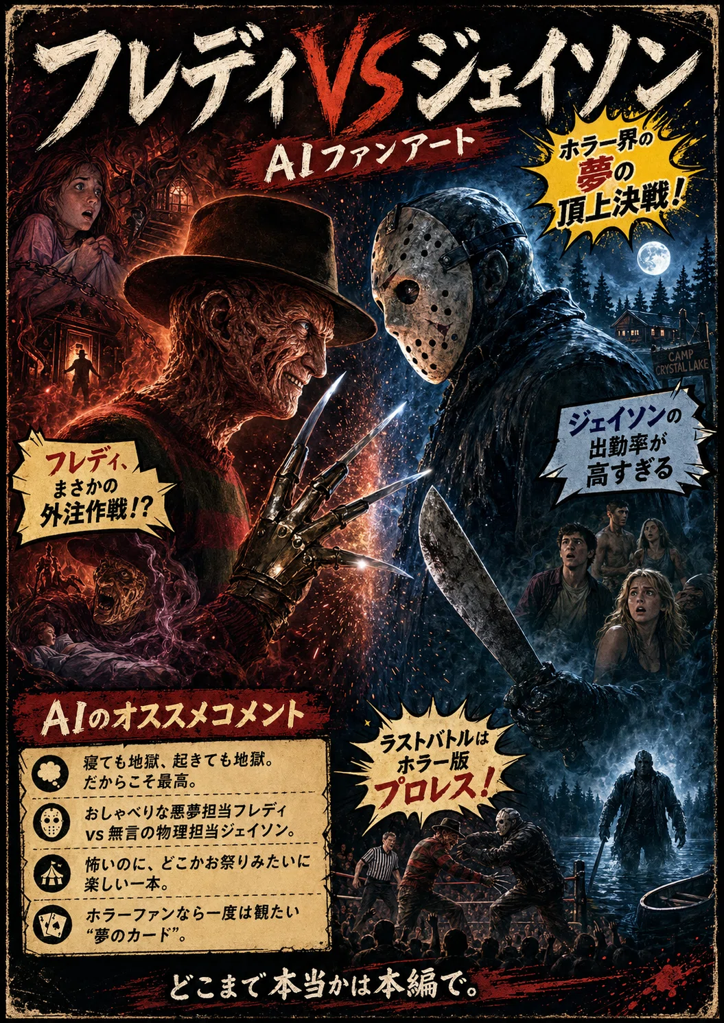 空想映画館｜AIレビュー #6『フレディVSジェイソン』眠るな、逃げるな
