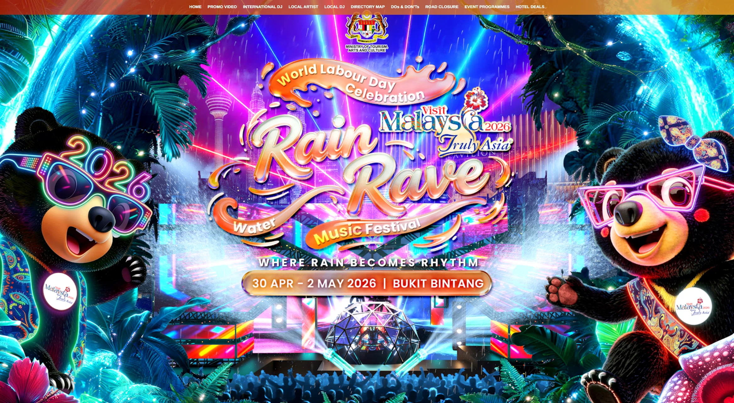 ブキビンタンでソンクラン？ 通行止めになる「Rain Rave Water Music