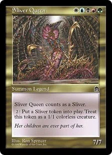 Sliver Queen (スリヴァーの女王) 伝説のクリーチャー　その他セット スリヴァーの女王》――子どもを産み続ける、5色スリヴァー界の総本山｜shun