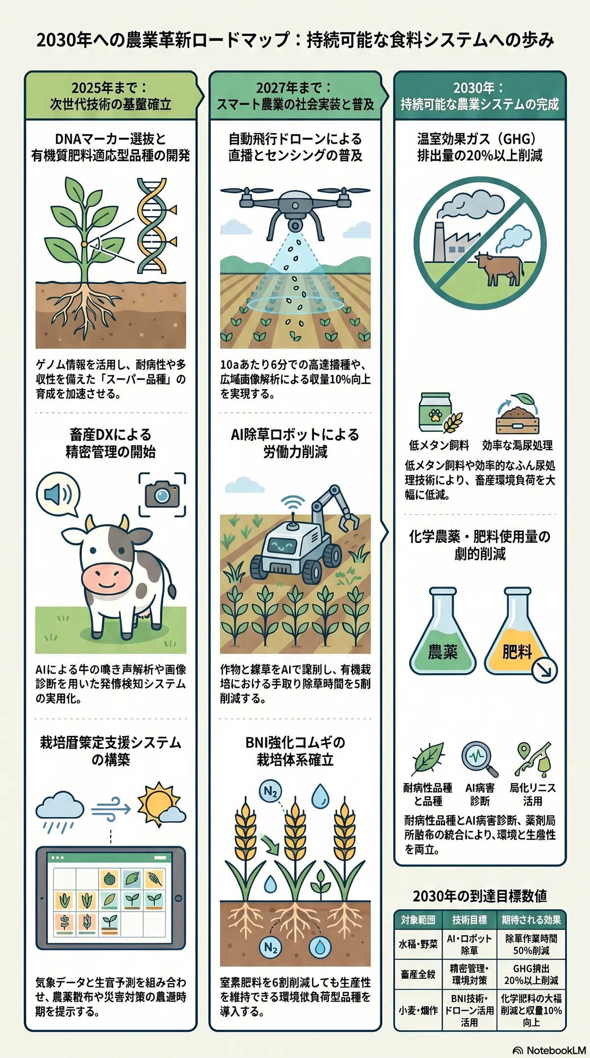 ネイチャーポジティブを支える技術体系として、「みどりの食料システム