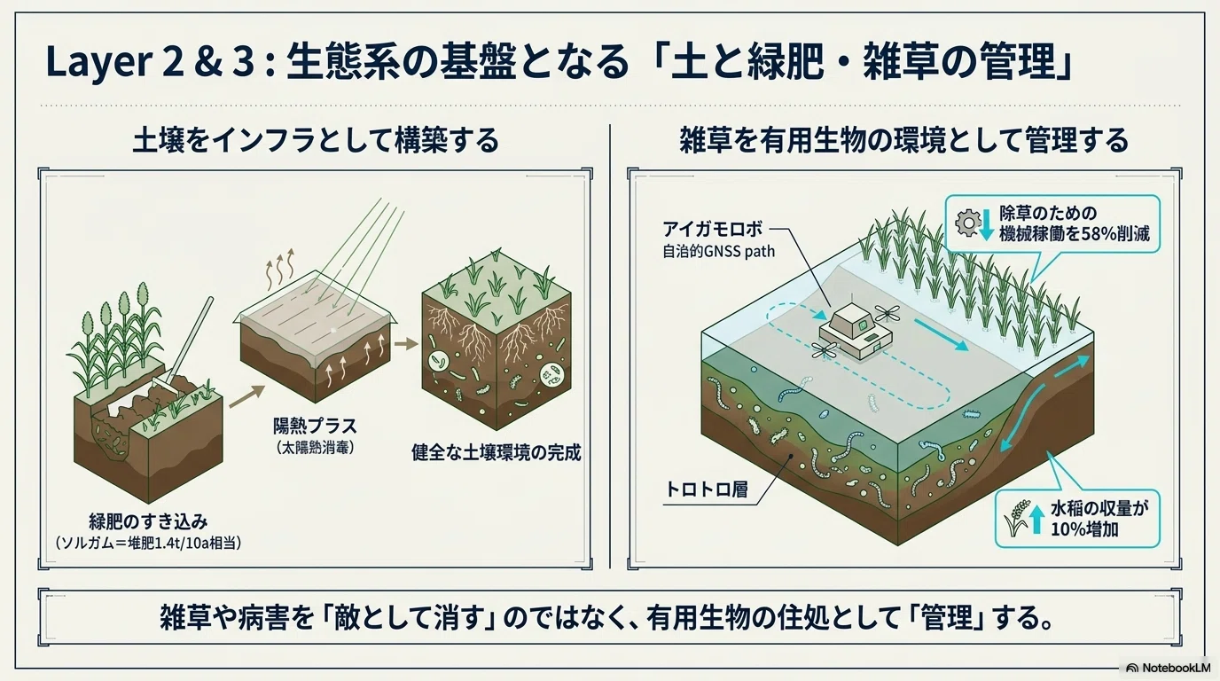 ネイチャーポジティブを支える技術体系として、「みどりの食料システム