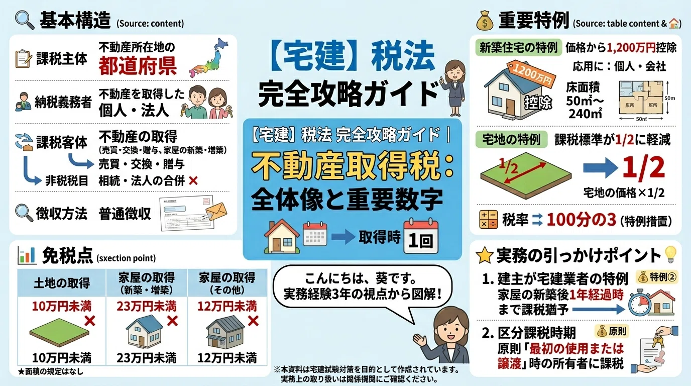 宅建】税法（固定資産税・不動産取得税・印紙税・登録免許税）完全攻略