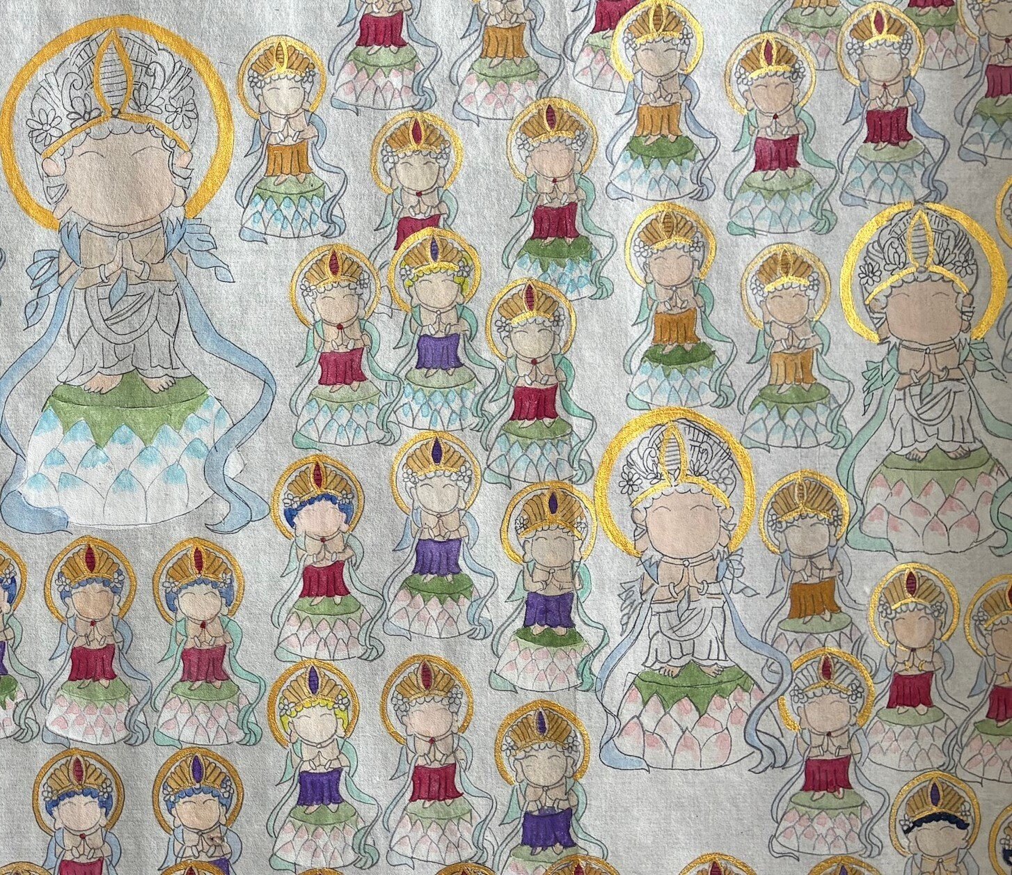 コツコツと大作に挑む [仏画曼荼羅アート] Taking on a major project