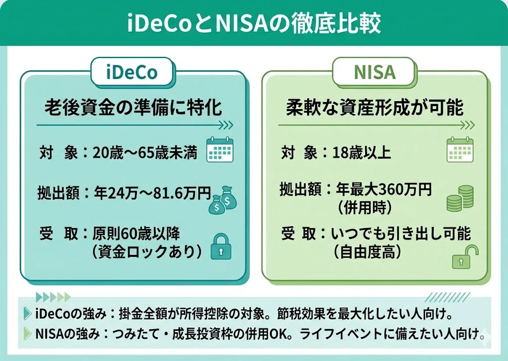 iDeCoとNISAの比較画像